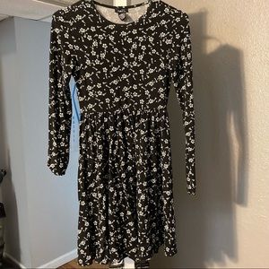 Black and white floral dress